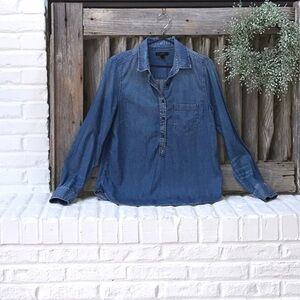J. Crew Denim Popover Top